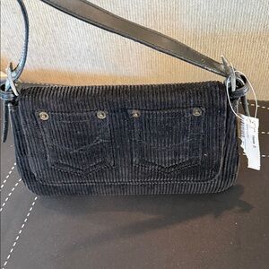 Black Corduroy Shoulder Bag